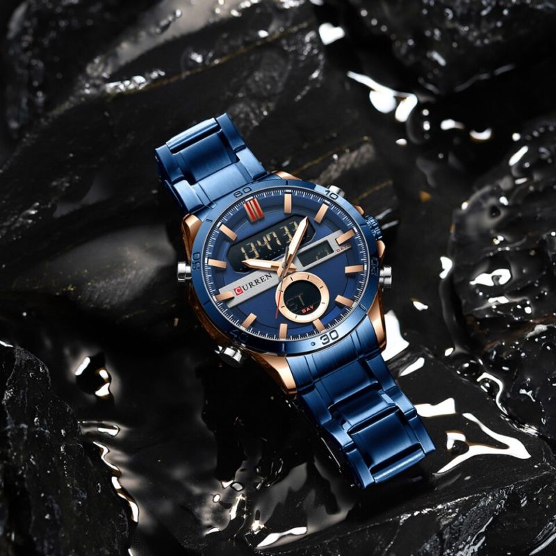 Relógio Masculino Digital e Analógico Curren Marca de Luxo Quartz Azul (1)
