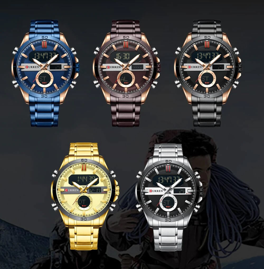 Relógio Masculino Digital e Analógico Curren Marca de Luxo Quartz Variações