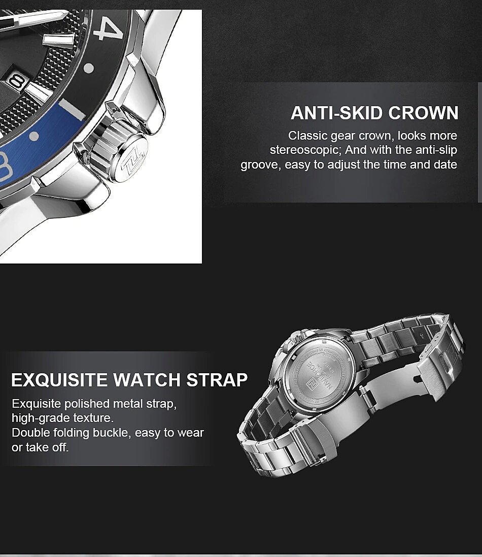 Relógio Masculino de Luxo NAVIFORCE Detalhes