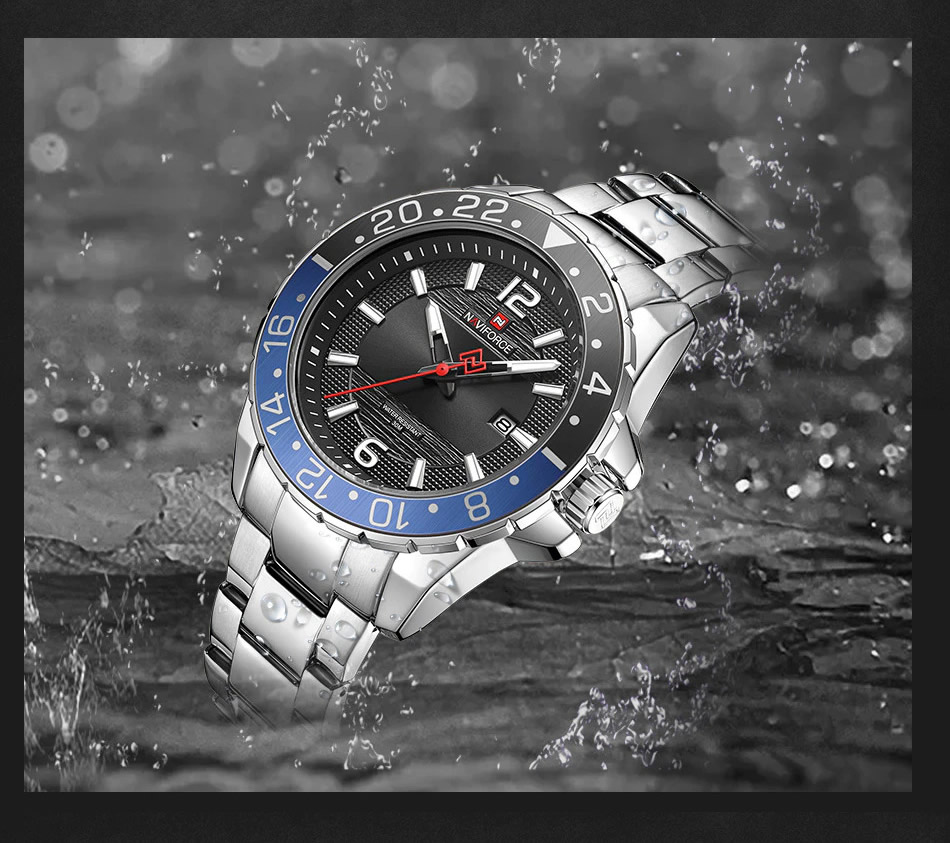 Relógio Masculino de Luxo NAVIFORCE em Aço Inoxidável a Prova d agua (6)
